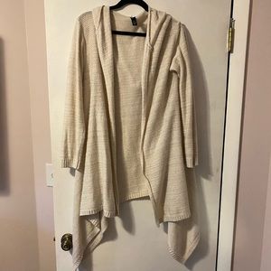 Beige Hooded Cardigan